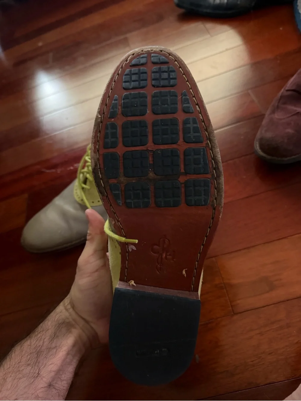 Cole Haan Men's Two-Tone Gray and Yellow Lace-Up Oxfords - Saddle Shoes